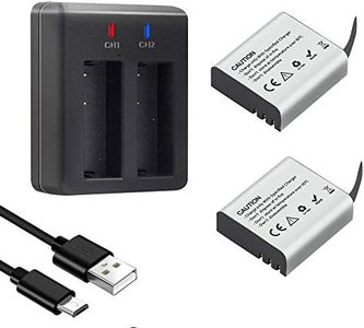 GeeKam Gris Bateria Camara Deportiva, 2 x 1350mAh Batería Recargable con Cargador USB Compatible con COOAU, Apexcam, APEMAN, Surfola, Exprotrek, EK7000, S009R, etc