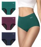 PULIOU Period Pants Leakproof Extra Protection Period Underwear Washable High waisted Heavy Flow Postpartum Underwear Menstrual Knickers Pack of 3