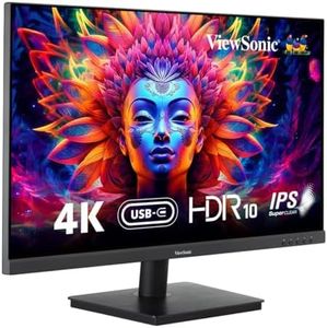 ViewSonic 81.28 Cm(32") 4K UHD 3840x 2160 Pixels HDR10 IPS Wide Monitor with Speakers, One Cable Solution 65W Charge Back USB Type-C, HDMI, Display Port,128%sRGB, Bezelless Design, Eye Care-VA3209U-4k