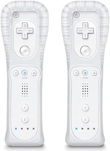 MINSWC Wii Controller 2 Pack, Wii Remote Controller with Silicone Case and Wrist Strap, Wii Remotes Compatible with Nintendo Wii -White