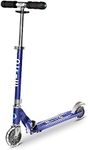 Micro Scooter | Sprite Classic LED Kids Scooter | 5 to 12 Years | Boys & Girls | 360° Steering & Kickstand | Handlebar Adjustable & Foldable | Light Up LED Wheels | 100kg Weight Limit | Blue