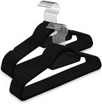 Velvet Hangers with Tie Bar, 20 Pack Non Slip Durable Space Saving 360 Degree Swivel Hook Felt Suit Clothes Hanger for Closet, Black