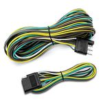 LIMICAR Trailer Wiring Harness Kit, 25ft Trailer Wire with 4 Flat Extension Connector, 4 Pin Flat Wishbond Wiring Light Kit for Utility Boat