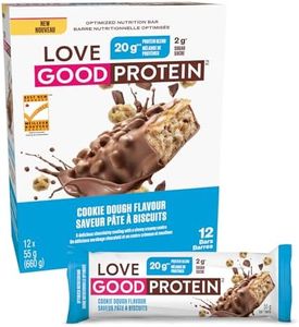 Love Good Fats High Protein Bars, Cookie Dough - Whey Protein and Collagen - 20g Protein includes 2g Sugar - Chocolate Coating - Low Carb, Low Sugar, Keto Friendly, 12 Pack
