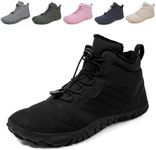 Fadezar Barefoot Boots Men Women Waterproof Snow Walking Boot Warm Fur Lining Barefoot Shoes Anti-slip Hiking Boots 1698 Black UK 12 (Label Size 47)