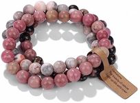 Risyfjew Crystal Bracelet for Women 8mm Healing Natural Stone Bracelet Bead Stretch Bracelet Amethyst Rose Quartz Tiger Eye Gift