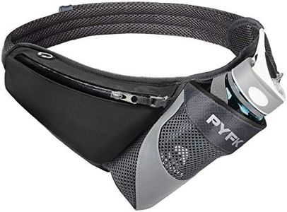 PYFK Running Belt Hydration Waist Pack with Water Bottle Holder for Men Women Waist Pouch Fanny Bag Reflective (WPBlack)