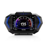 AZIJYV Heads Up Display for Cars P24, Obd2 Gauge Display with Speed, Fuel Consumption,Overspeed Alarm, OBD+GPS Digital Speedometer Suitable for All Car