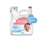 Ivory Snow Unscented Baby Liquid Laundry Detergent, Hypoallergenic, For Sensitive Skin, 80 loads, 3.1L