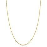 10k Yellow Gold Rope Chain Pendant Necklace (1.3 mm, 18 inch)