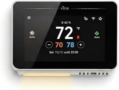 Vine Smart Thermostat for Home with Nightlight - 4.3 Inches Programmable WiFi Thermostats for House - Works with Alexa and Google Assistant - C-Wire Required