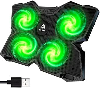 KLIM Wind Laptop Cooling Pad - More Than 500 000 Units Sold - New Version - The Most Powerful Rapid Action Cooling Fan - Laptop Stand with 4 Cooling Fans at 1200 RPM - USB Fan - PS5 PS4 - Green