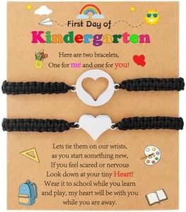 P. BLAKE First Day of School Kindergarten Bracelet Mommy and Me Heart Matching Bracelets Set Back to School Gifts for Mother Daughter Son Jewelry Gifts