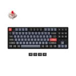 Keychron K8 Pro QMK/VIA Wireless Custom Mechanical Keyboard, Hot-swappable RGB Backlit Aluminum Frame 87 Keys, Programmable Macro with Gateron G Pro Red Switch, PBT keycap for Win/Mac/Linux