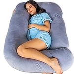 Pharmedoc Pregnancy Pillows, U-Shape Full Body Pillow - Jumbo Size Grey - Pregnancy Pillows for Sleeping - Body Pillows for Adults, Maternity Pillow and Pregnancy Must Haves