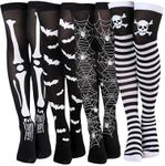 Boao 4 Pairs Halloween Thigh High Long Stockings Over Knee Stockings Cosplay Festival Socks (Cute Style), Cute Style, 2