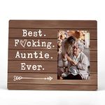 FONDCANYON Best Auntie Ever Picture Photo Frame, Promoted to Aunt Auntie Picture Frames, Aunt Auntie Gifts, Best Auntie Gifts For Women Aunts Birthday Christmas From Nephew Niece(4x6 Inch Photo)