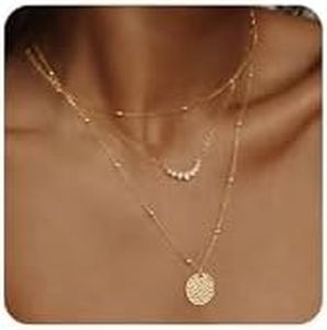 Kyerlyn Layered Gold Necklaces Stackable 14K Gold Plated Chain Necklace
