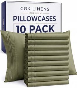 King Pillow Cases Set of 10 - Ultra Soft Hotel Quality Pillowcase Covers - Comfy. Cozy & Wrinkle Free - Shrink, Stain and Fade Resistant - Machine Washable Pillow Protectors - 10 Pcs Set - Sage Green