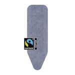 Brabantia Ironing Board Cover B 124x38 cm – Denim Blue | 100% Cotton Top Layer with 8mm Foam Padding for Size B Ironing Boards | Durable, Washable, and Easy to Install