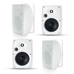 Herdio 6.5 Inch Passive Outdoor Speakers Wired Waterproof, 800W 2-Way Wall Mount Speakers with Bass, Suitable for Patio Indoor Pool Deck Porch Backyard (2 Pairs, Black)