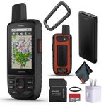 Garmin GPSMAP 67i Heavy Duty Portable GPS for Hiking, InReach Satellite Technology, 425 Hours Battery Life, Two-Way Messaging, Interactive SOS Mapping Package with