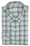 Check Shirt for Men - Formal Shirts for Men - Pure Cotton Shirts for Men - Checked Regular Fit Mens Shirt - Full Sleeve White and Green Men Shirt - 42 Size XL , Premium Office Checkered Gents Shirt