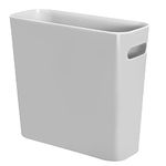 Youngever 5.5L Slim Trash Can, Re-usable 5.5L Plastic Garbage Container Bin, Small Trash Bin with Handles for Home Office, Living Room, Study Room, Kitchen, Bathroom (Grey)