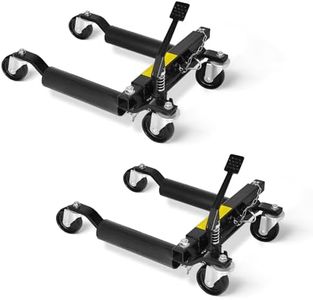 GarveeTech 2 Pack Hydraulic Car Wheel Dolly Jack, Mechanical 3000-lbs Car Moving Dolly, Heavy Duty Vehicle Positioning with Ratcheting Foot Pedal for Car Truck RV Trailer Auto Repair Moving