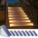 NIORSUN Outdoor Step Lights,8 Pack Warm White Solar Step Lights for Outside Waterproof IP67 Auto On Off,Solar Lights for Steps,Stair,Patio,Yard,Porch,Front Door,Sidewalk,Deck Decor