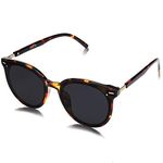 SOJOS Classic Round Retro Plastic Frame Vintage Large Sunglasses BLOSSOM SJ2067 with Tortoise Frame/Grey Lens