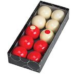 Action BBBUMP Bumper Pool Ball Set, 10 Red and White Bumper Pool Balls