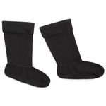 Boot Liner for Men and Teenagers - Warm Fleece Wellie Socks Size 7-12 Cosy Boot Socks Mens (Black, 11/12 UK)