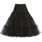 Women's 50s Retro Petticoat Underskirt Vintage Swing 1960's Rockabilly Crinoline Large