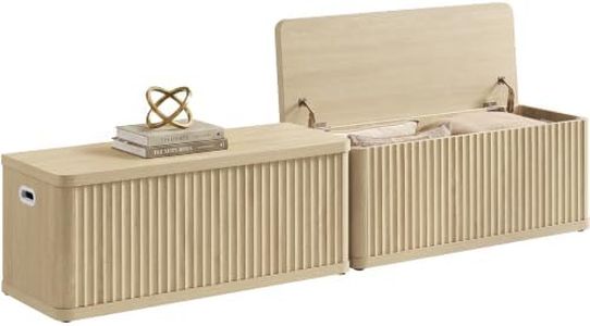 SICOTAS Storage Bench 80.4" Wide Shoe Bench with Lift Top Large Wooden Storage Chest Trunk Modern Blanket Chest with 4 Safety Hinges & Seating for Bedroom Entryway Living Room Hallway