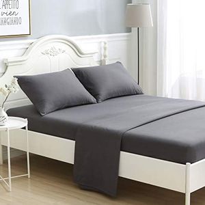 Grey Queen Sheets Set,ILAVANDE 4 Piece Hotel Luxury Super Soft 1800 Series Microfiber Queen Bed Sheets Set-Wrinkle Free & Breathable-14 Deep Pocket Sheets for Queen Size Bed(Queen,Grey)