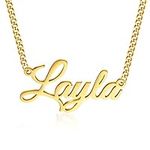 Name Necklace Personalized, 18K Gol