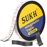 Sukh Magnetic-Tape Flexible Magnetic-Strips Roll - Magnets Sheets with Adhesive Backing Perfect for Photo Paper DIY, Art Projects, whiteboards Fridge Organization