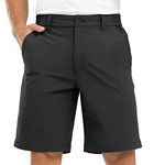 BGOWATU Mens Hiking Shorts Lightweight Quick Dry 9'' Fit Golf Outdoor Shorts Camping Work Fishing Cargo Shorts with Zip Pocket Black Size 42