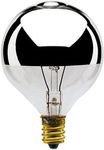 Bulbrite 40G16HM 40-Watt Incandescent Half Chrome G16.5 Globe, Candelabra Base [Pack of 6]