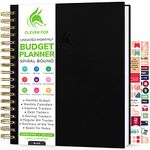 Clever Fox Budget Planner – Coiled Budget Book with Colorful Spacious Pages, Monthly Financial Planner, Budgeting Organizer & Expense Tracker Notebook, Finance Journal, 8x9.5 Hardcover – Black