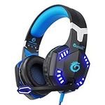 VersionTECH. Gaming Headset for PS4 PS 5 Playstation 5 Xbox One, G2000 Gaming Headphones with Noise Cancelling Mic, LED Light, Stereo Bass Surrouns for Laptop PC Switch Mac -Blue