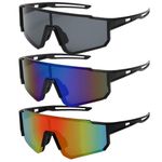 JSTHHTT 3 Pcs Cycling Glasses, Sports Polarized Sunglasses, Polarized Cycling Sunglasses for Men Women, Polarised Sun Glasses UV400 Protection Goggles Outdoor Bicycle Motorbike Driving Fishing