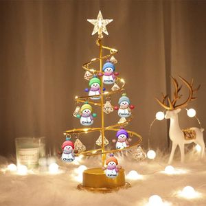 Nombre Personalizado Yeti Gorra de Navidad LED lámpara de árbol de Cristal Nombre Personalizado lámpara de árbol de Navidad Regalo de lámpara de árbol de Cristal de Navidad
