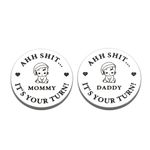 Funny Baby Gift New Dad Mom Decision Coin Gifts for Dad Mom to be, Pregnancy Gifts for First Time Moms Dads Daddy Mummy, Baby Shower Announcement, New Parents Gifts for Fathers Day, Double-Sided