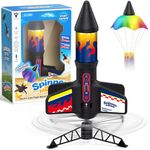 Demolike Rocket Launcher for Kids Automatic Launch 200 Feet Air Rocket Toy for Boy 10 Years Old Motorized Air Rocket with Safety Parachute and LED Outdoor Rocket Kits Toys Gifts for Kids Age 5-12