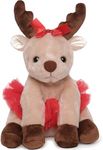 Bearington Dazzling Dancer Ballerina Plush, 13 Inch Stuffed Reindeer, Christmas Stuffed Animal