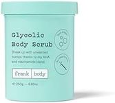 Frank Body Glycolic Body Scrub | Vegan, Cruelty Free, Exfoliating Body Scrub | Helps to Fight Breakouts and Soothes Skin & Marks with AHA, Pumice, Witch Hazel, and Niacinamide | 8.82 oz / 250 g