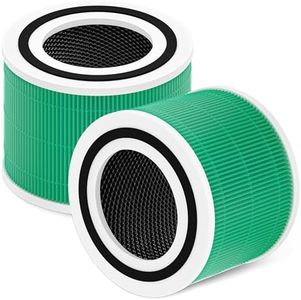 Core 300 Filter Replacement Fit for Levoit Core 300 Core 300-RF-TX (Green), 3-in-1 H13 True HEPA and Activated Carbon Odor Absorber Fiter - 2 Pack
