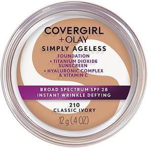 COVERGIRL & Olay Simply Ageless Instant Wrinkle Defying Foundation and Simply Ageless 3-in-1 Liquid Foundation, Classic Ivory Bundle, Variety Pack, 1 Fl Oz